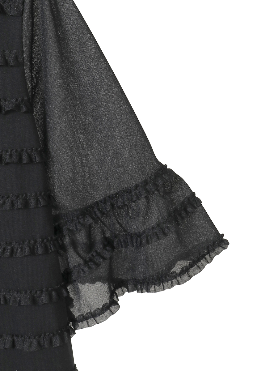 トリコットオーガンジーフリル使いカットソー 詳細画像 パープル 8