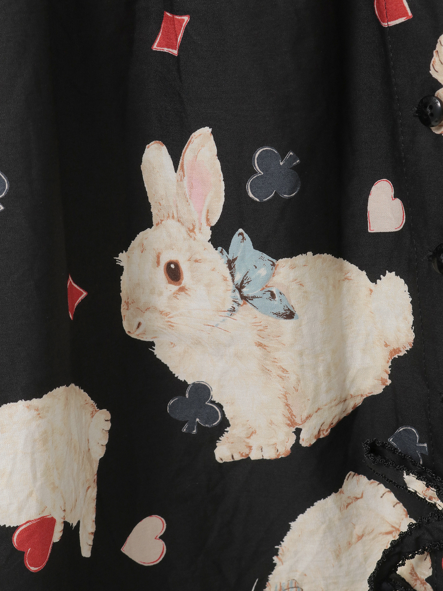 Rabbit Marchプリントワンピース 詳細画像 クロ 11