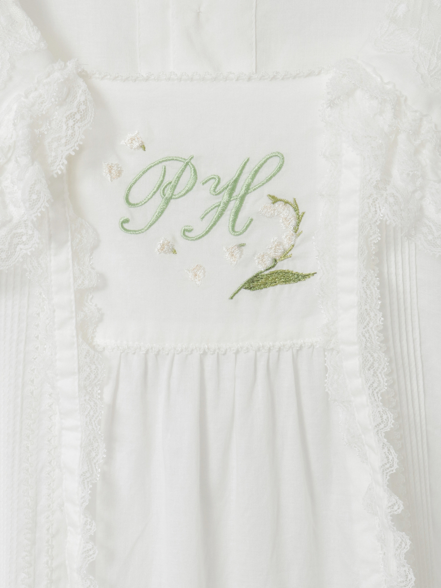 襟付き刺繍入りワンピース 詳細画像 クロ 13