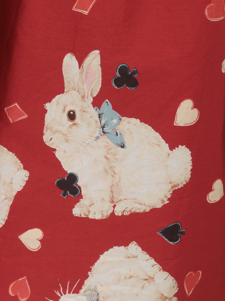 Rabbit Marchプリントミディワンピース 詳細画像 アカ 7