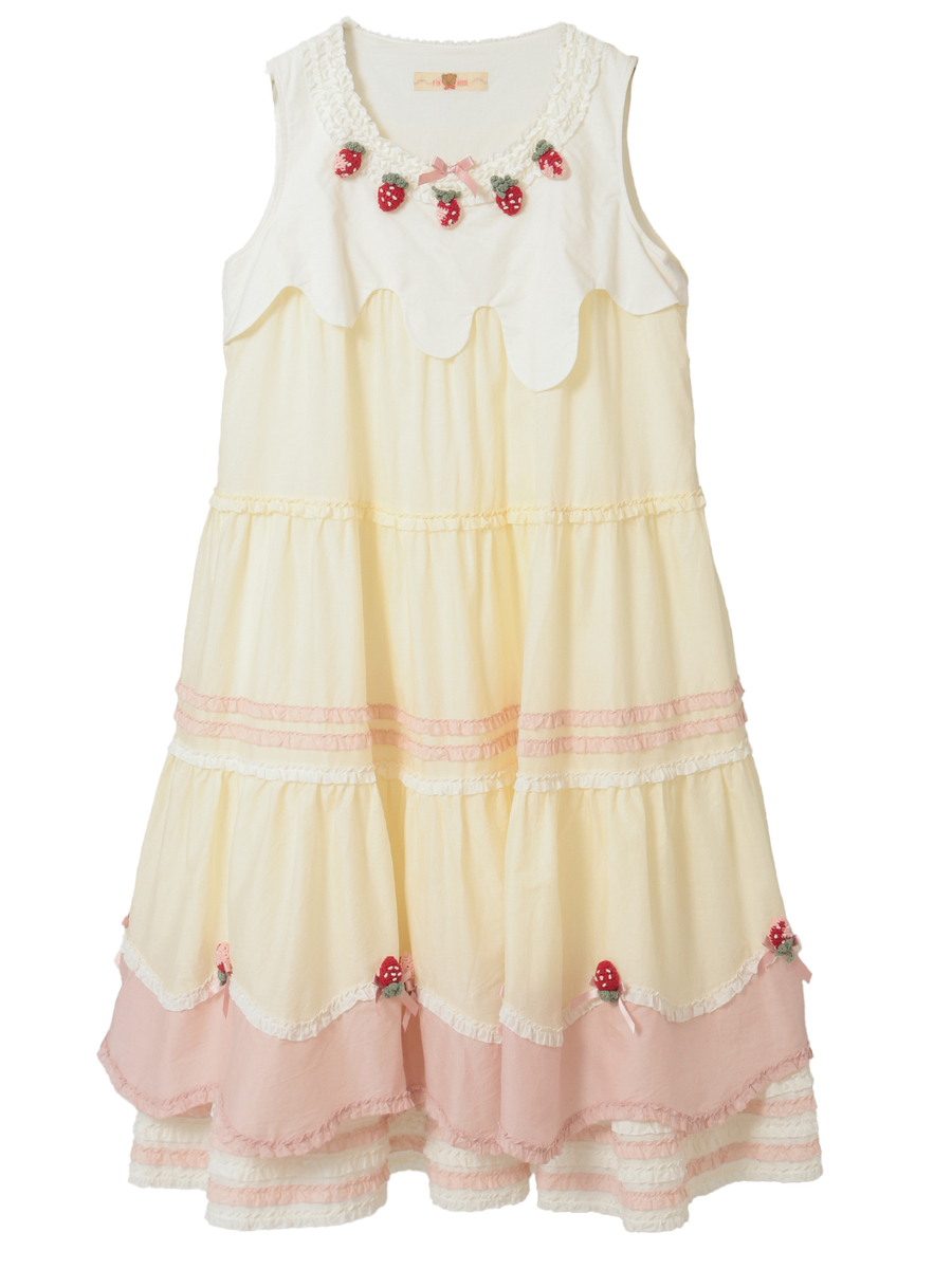 【予約】アニバーサリーケーキモチーフパッチワークワンピース 詳細画像 クリーム 1