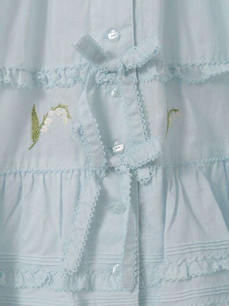 鈴蘭刺繍ティアードスカート 詳細画像 クロ 11
