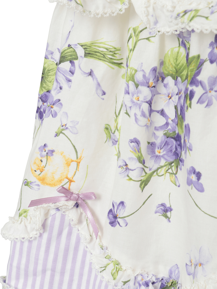 【予約】リトルバイオレットプリントパッチワークスカート 詳細画像 アイボリー 6