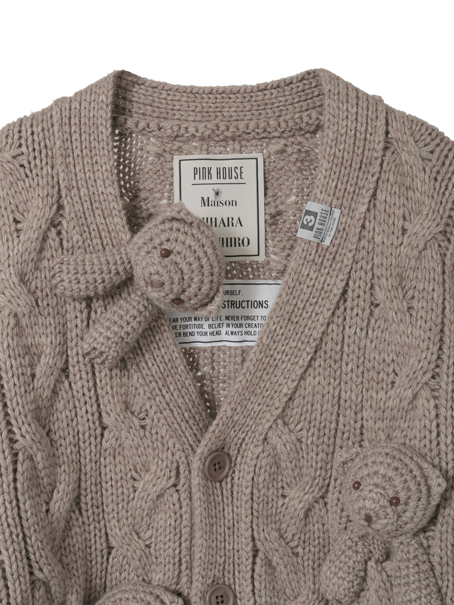 PINK HOUSE&times;Maison MIHARA YASUHIRO Knit Cardigan 詳細画像 ブラック 3