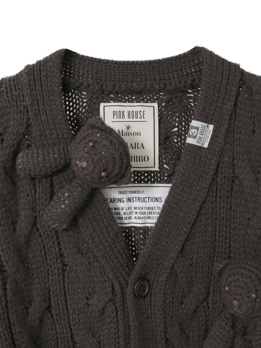 PINK HOUSE&times;Maison MIHARA YASUHIRO Knit Cardigan 詳細画像 ブラック 7