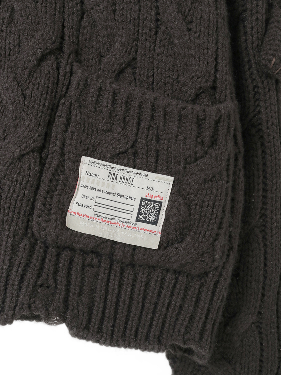 PINK HOUSE&times;Maison MIHARA YASUHIRO Knit Cardigan 詳細画像 ブラック 8