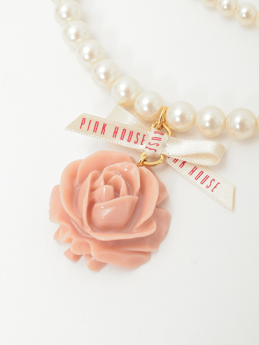 Rose Pearlモチーフネックレス 詳細画像 シロ 2