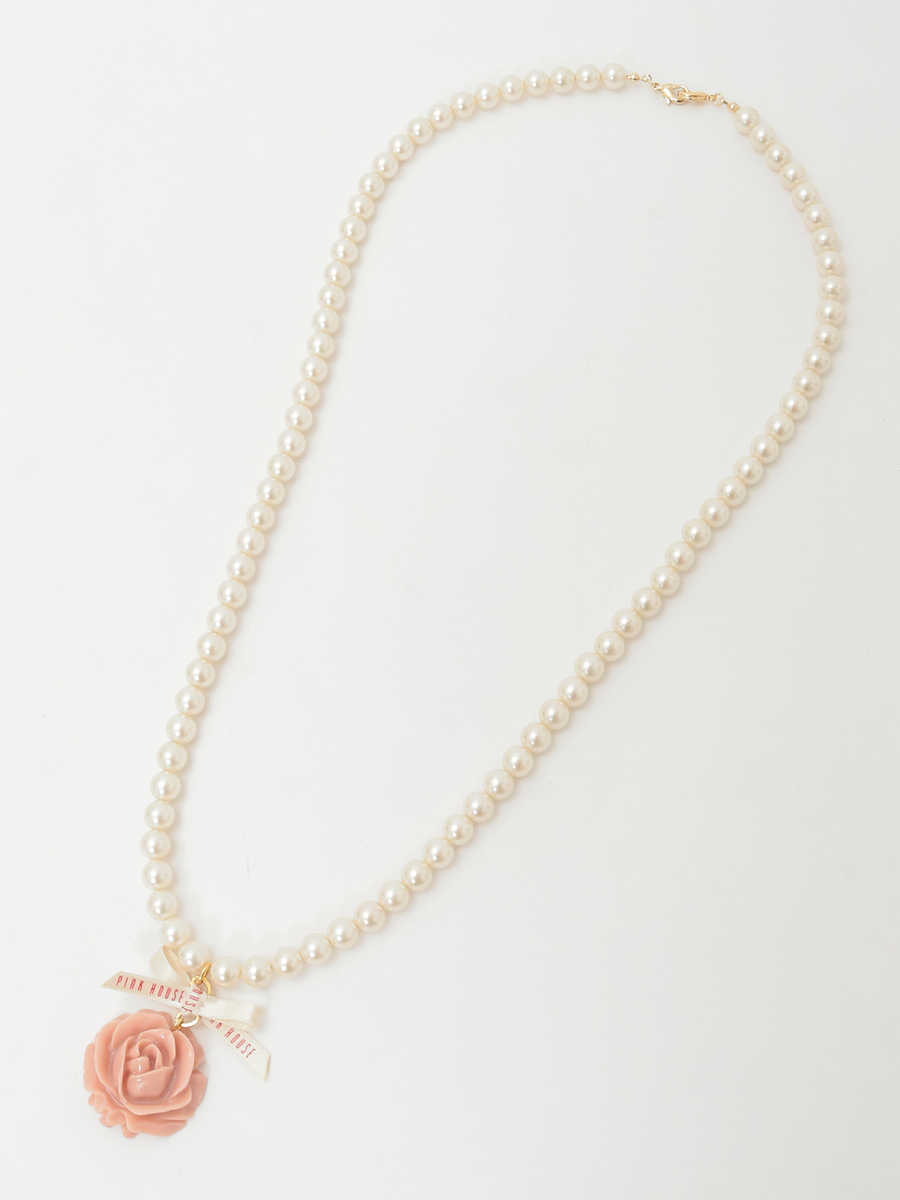Rose Pearlモチーフネックレス 詳細画像 シロ 5