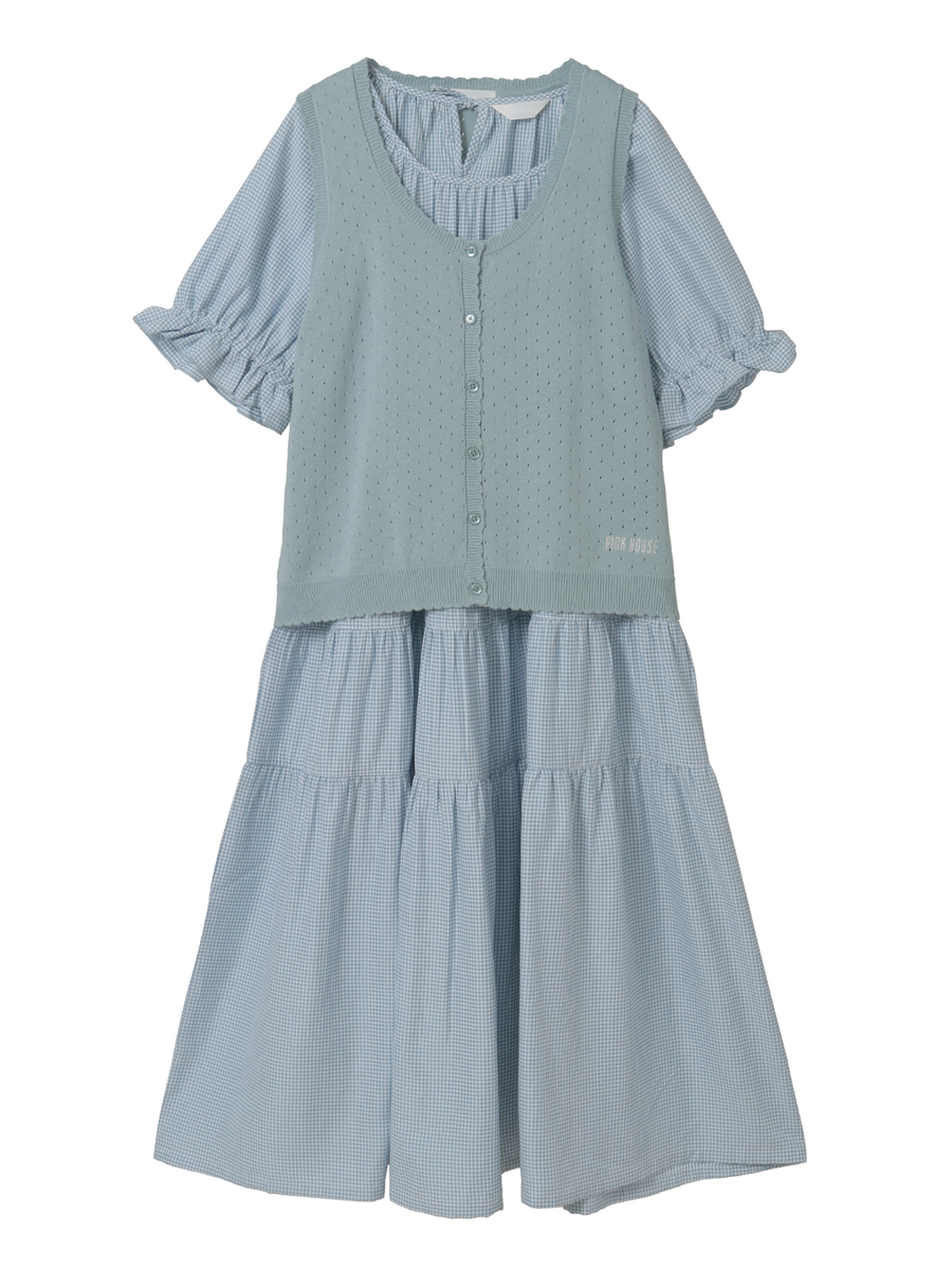 2026PINK HOUSE SUMMER SET 詳細画像 サックス&times;サックスギンガム 1