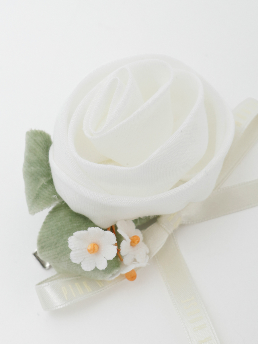 巻き薔薇コサージュ 詳細画像 クロ 6
