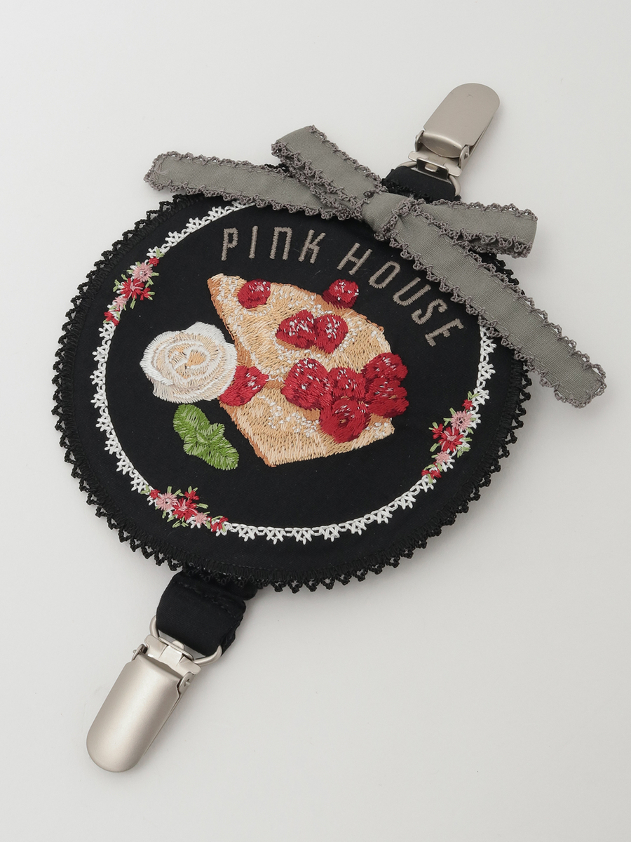 クレープリー刺繍ワッペンサスペンダークリップ 詳細画像 クロ 1