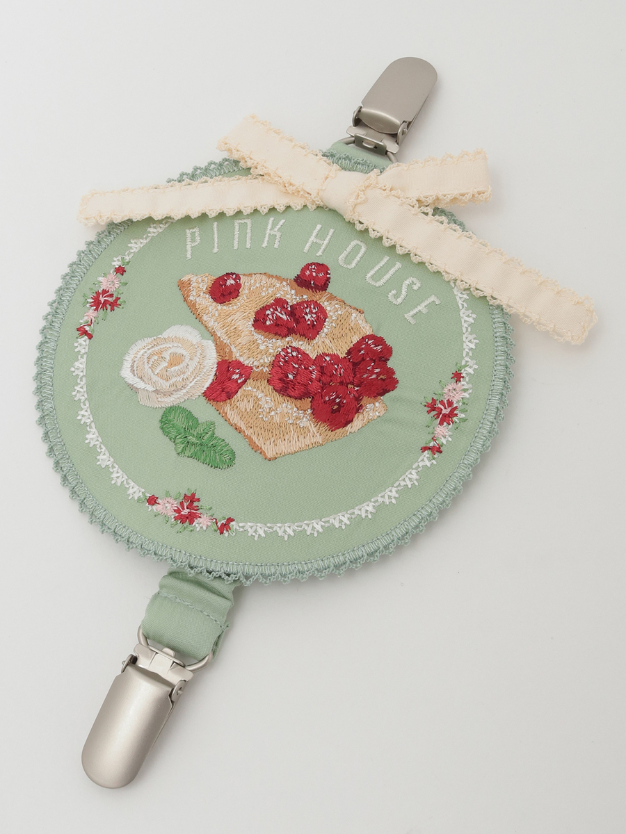 クレープリー刺繍ワッペンサスペンダークリップ 詳細画像 ミント 1