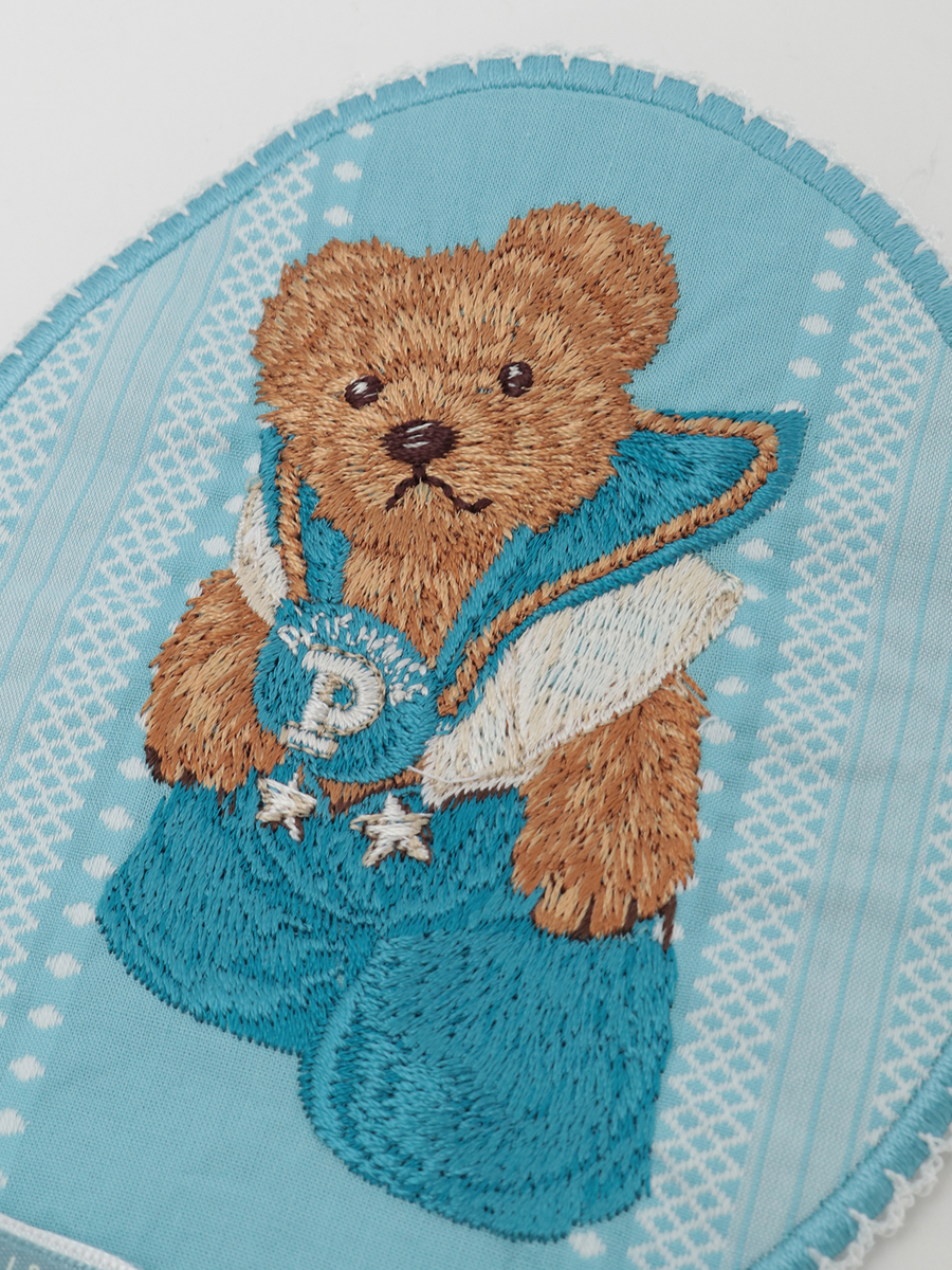 ジャーマンクラフトベア刺繍ワッペン 詳細画像 シロ&times;アカ 12