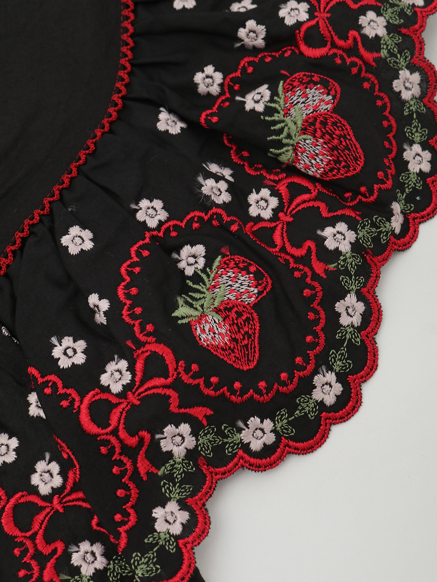 苺ブーケ刺繍エプロン 詳細画像 シロ 7