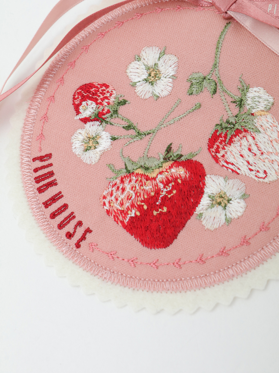 苺ブーケ刺繍ワッペン 詳細画像 セラドングリーン 4