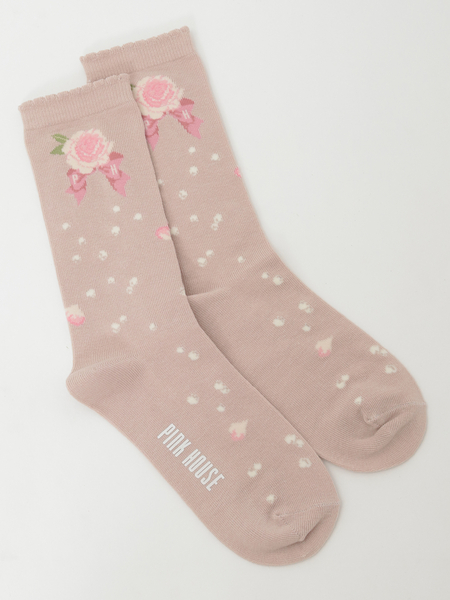 Rose Pearl柄ソックス