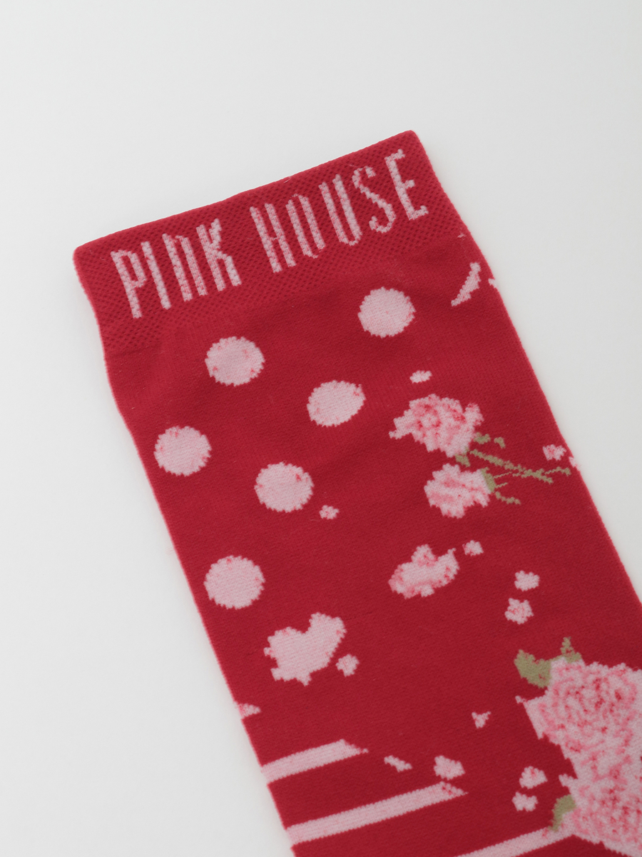 FRAPBOIS meets PINK HOUSE フラワーミックスソックス 詳細画像 レッド 8