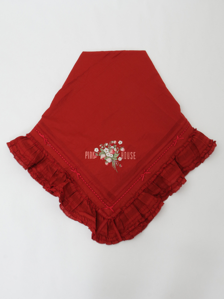 苺ブーケ刺繍入りローンストール｜ピンクハウスオフィシャルオンライン