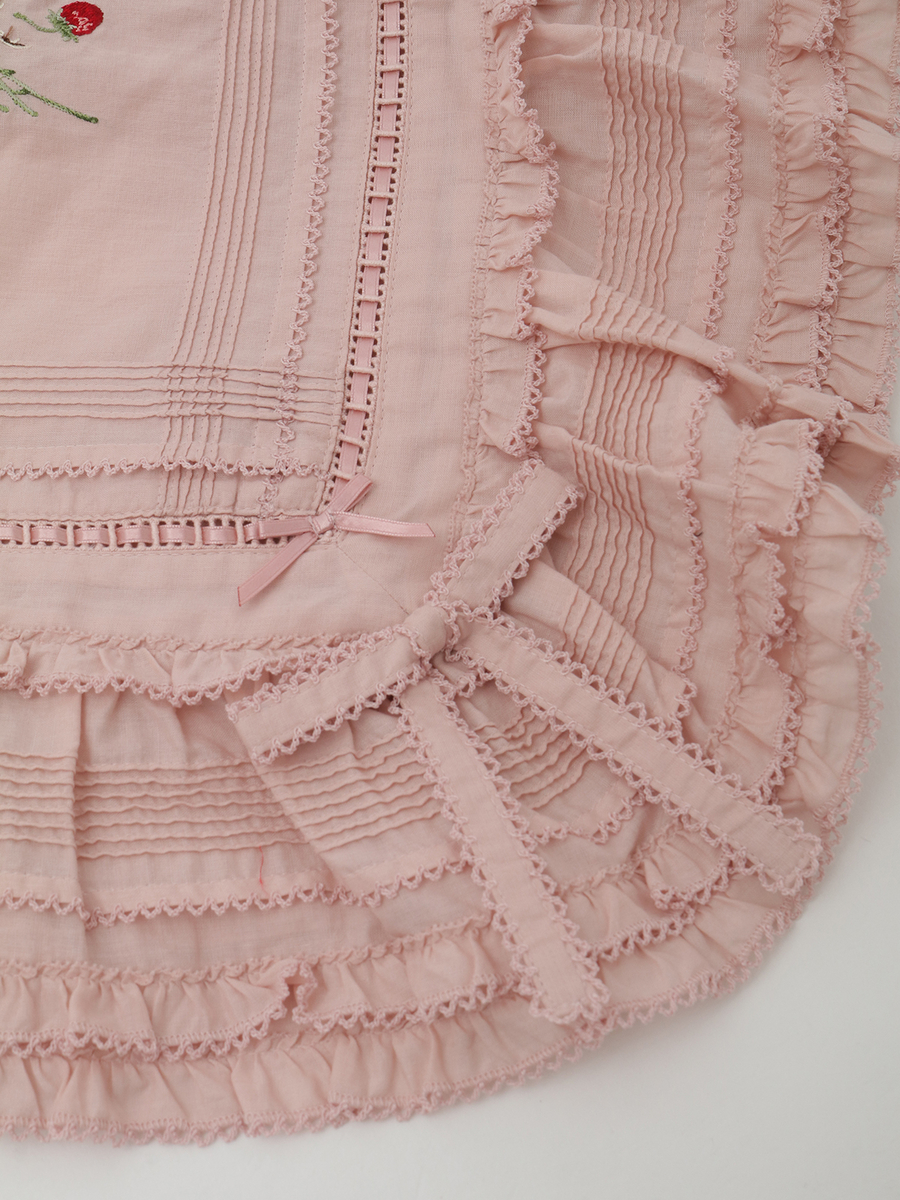 苺ブーケ刺繍入りローンストール 詳細画像 ピンク 12