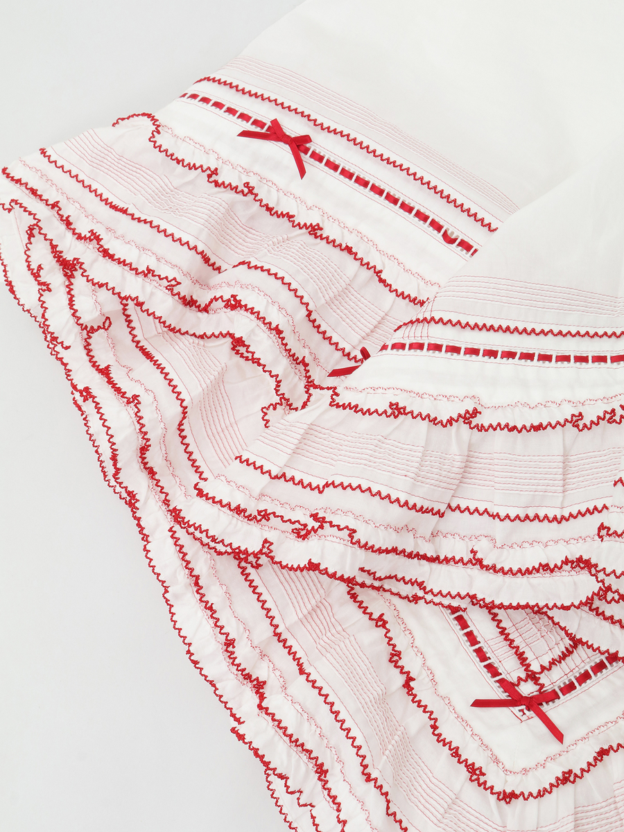 苺ブーケ刺繍入りローンストール 詳細画像 ピンク 5