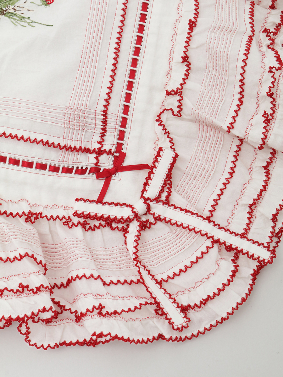 苺ブーケ刺繍入りローンストール 詳細画像 ピンク 6