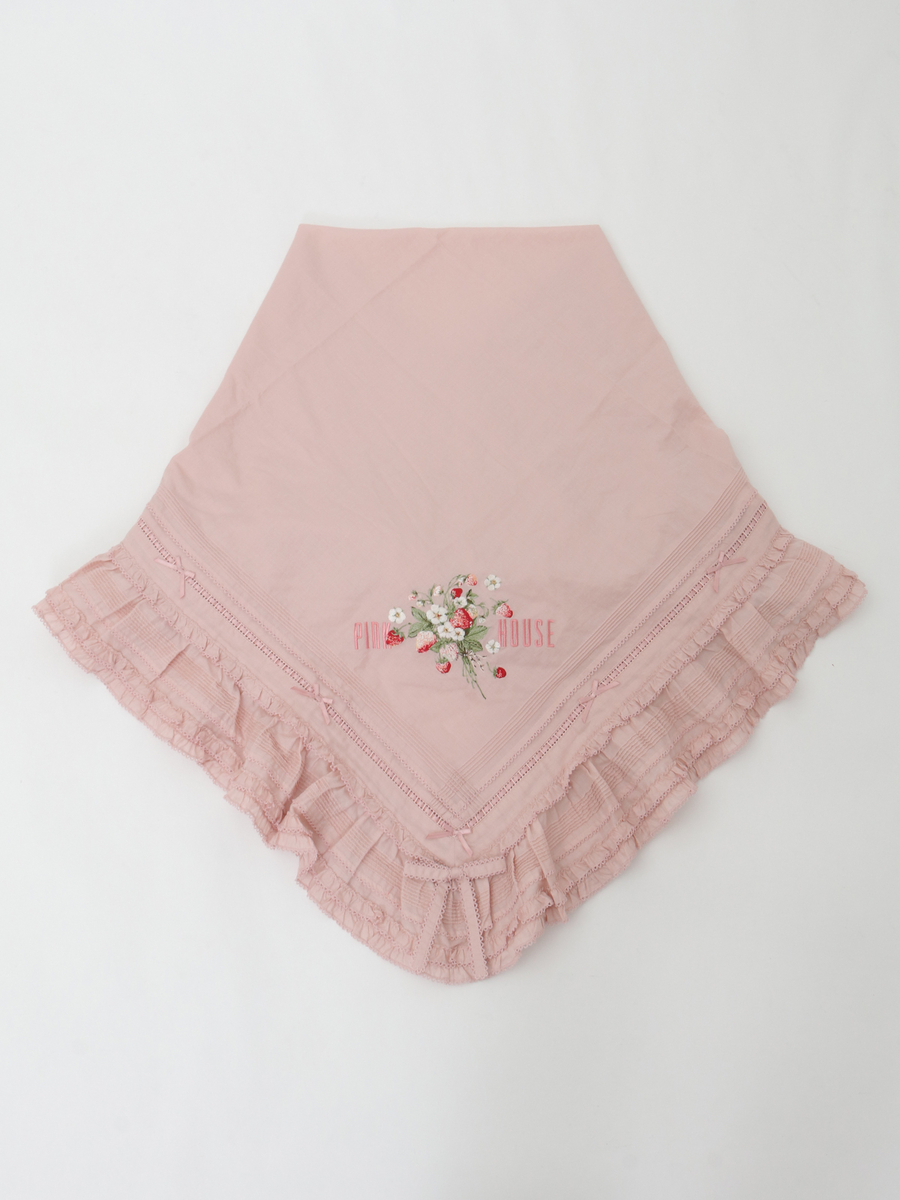 苺ブーケ刺繍入りローンストール 詳細画像 ピンク 1