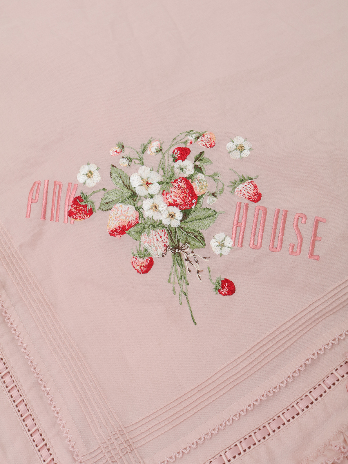 苺ブーケ刺繍入りローンストール｜ピンクハウスオフィシャルオンライン