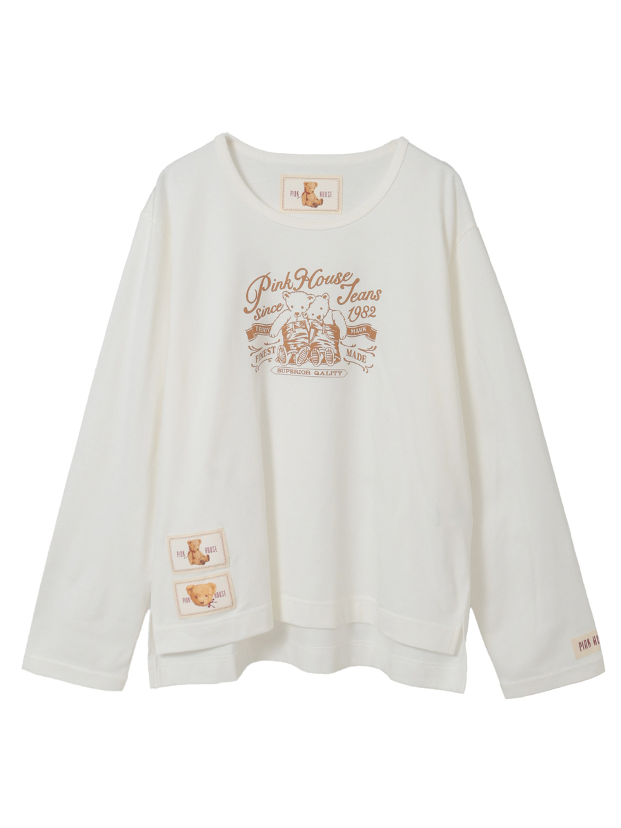 テディベアラベルプリントカットソー 詳細画像 キナリ 1