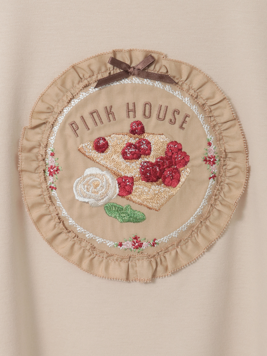 クレープリー刺繍アップリケ付きカットソー 詳細画像 バニラ 10