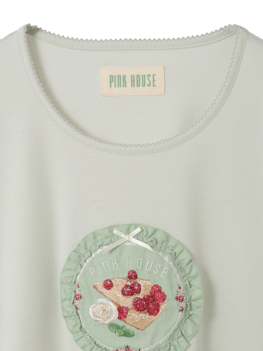 クレープリー刺繍アップリケ付きカットソー 詳細画像 バニラ 3