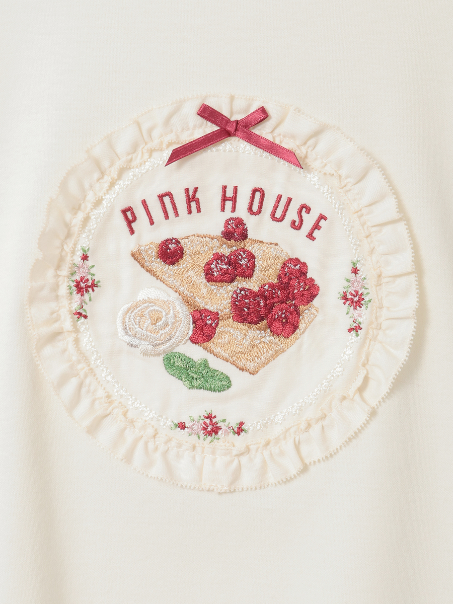 クレープリー刺繍アップリケ付きカットソー 詳細画像 バニラ 9