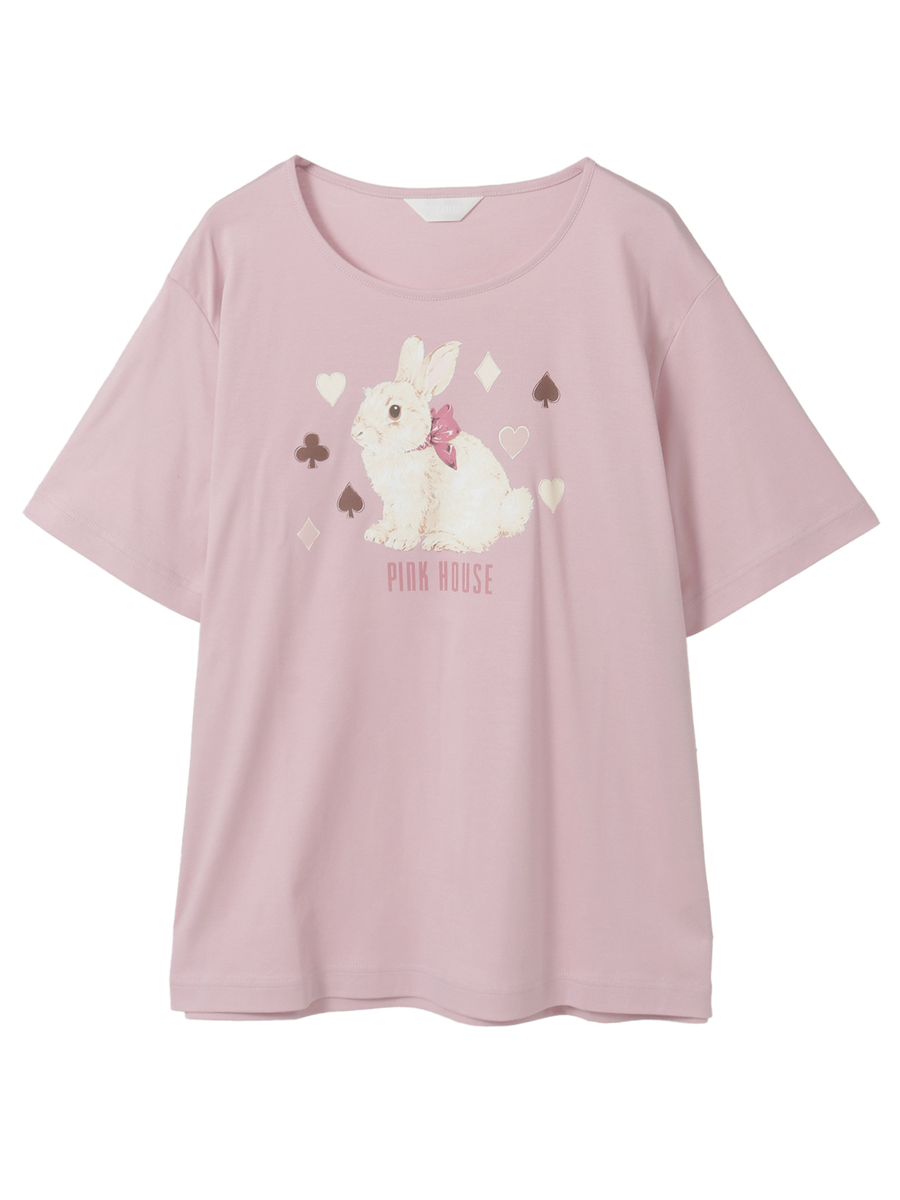 Rabbit Marchモチーフプリントカットソー 詳細画像 ピンク 1
