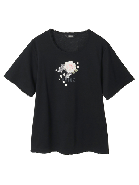 Rose Pearlプリントカットソー