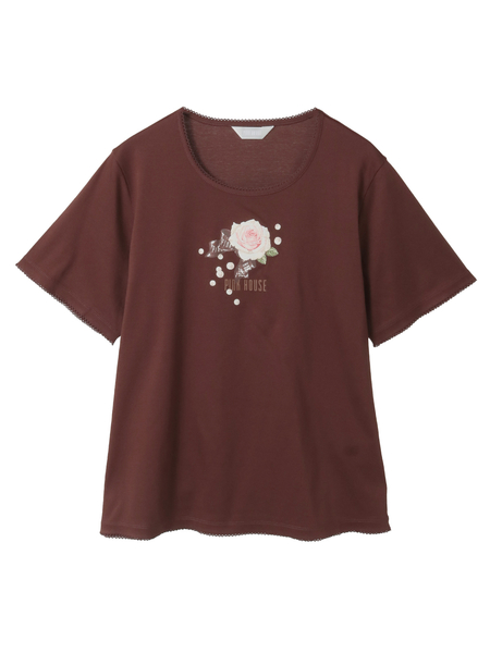 Rose Pearlプリントカットソー