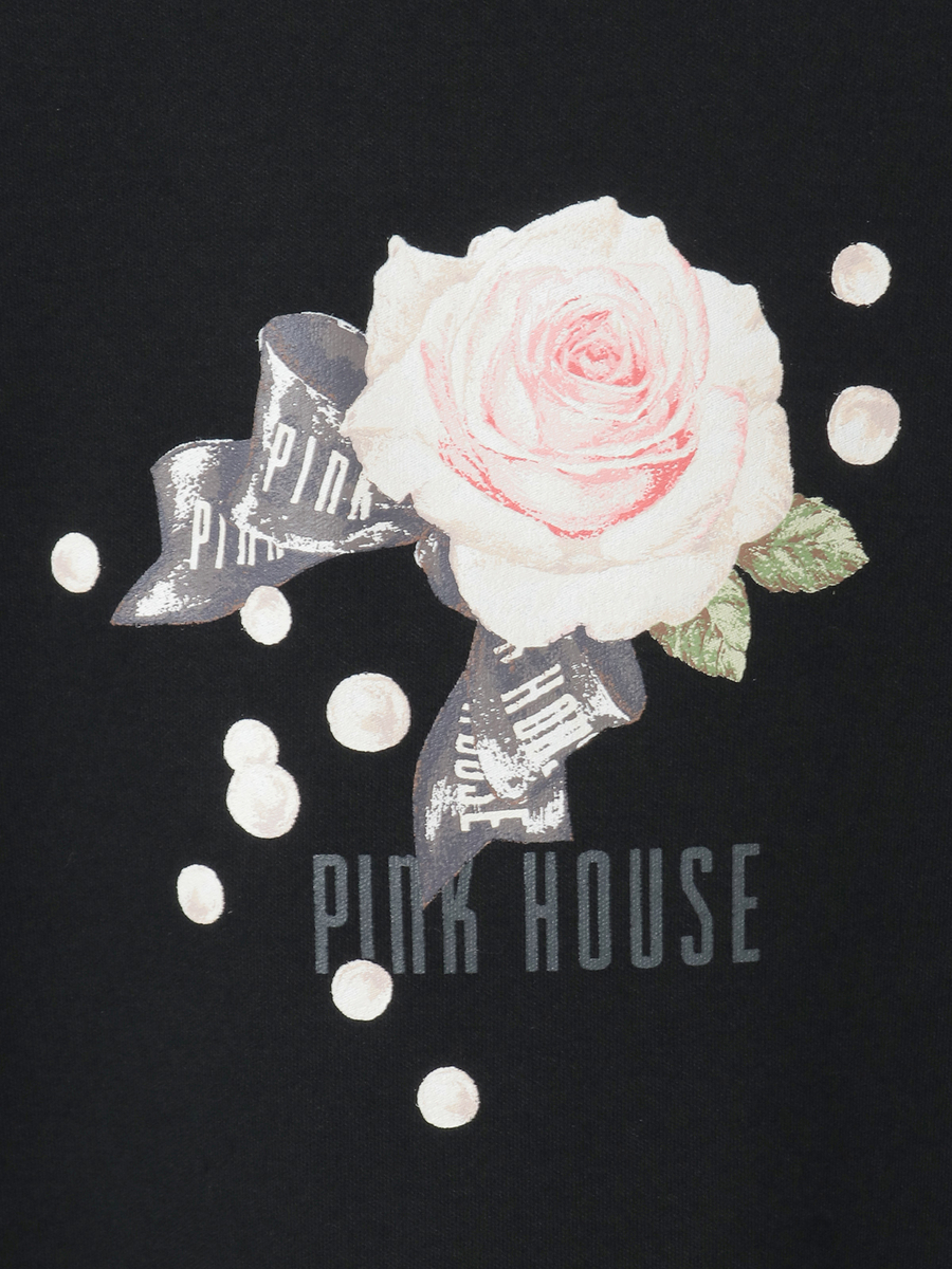 Rose Pearlプリントカットソー 詳細画像 クロ 7