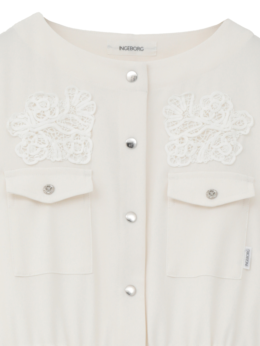 透かしコード刺繍ワンピース 詳細画像 クロ 3