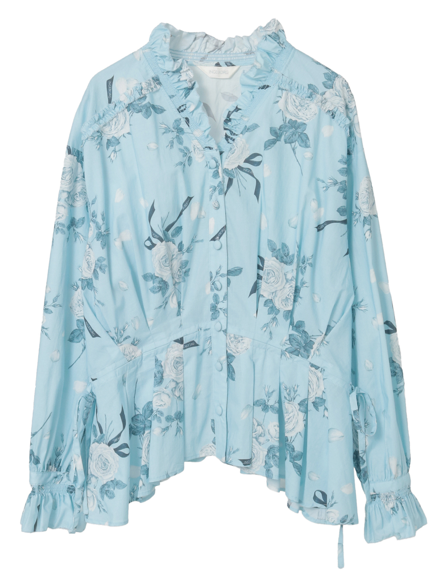 エッチングローズpt.ブラウス 詳細画像 ブルー 1