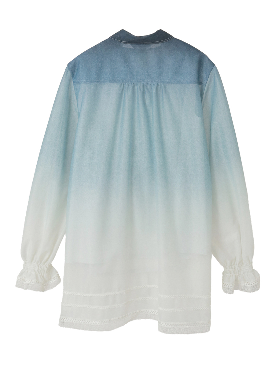 グラデーションデニムpt.リボンタイブラウス 詳細画像 ブルー 2