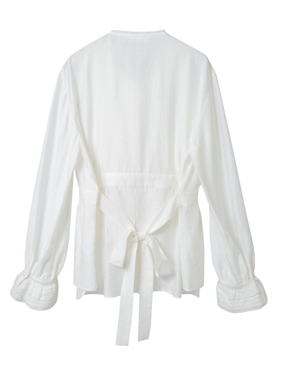 シルキーポプリンピコフリルブラウス 詳細画像 クロ 2