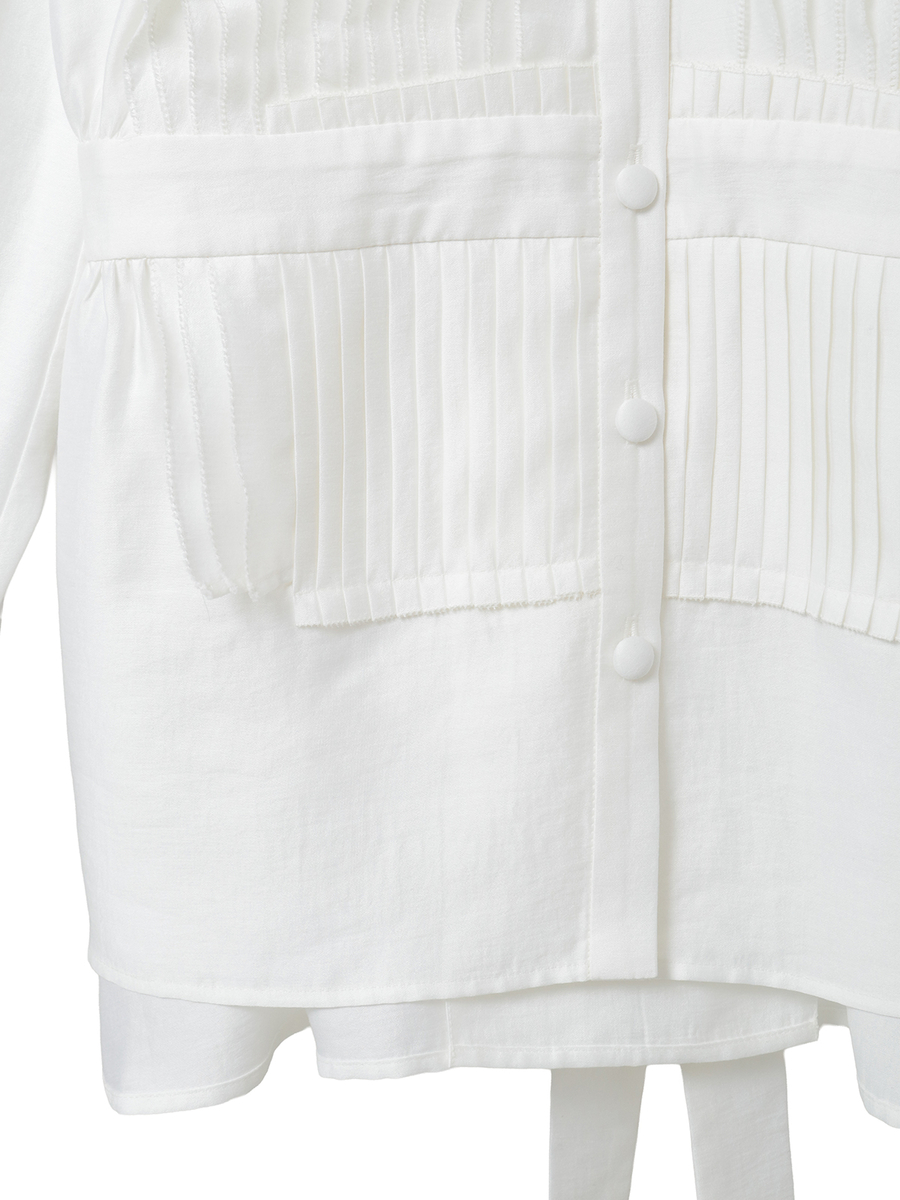 シルキーポプリンピコフリルブラウス 詳細画像 クロ 5