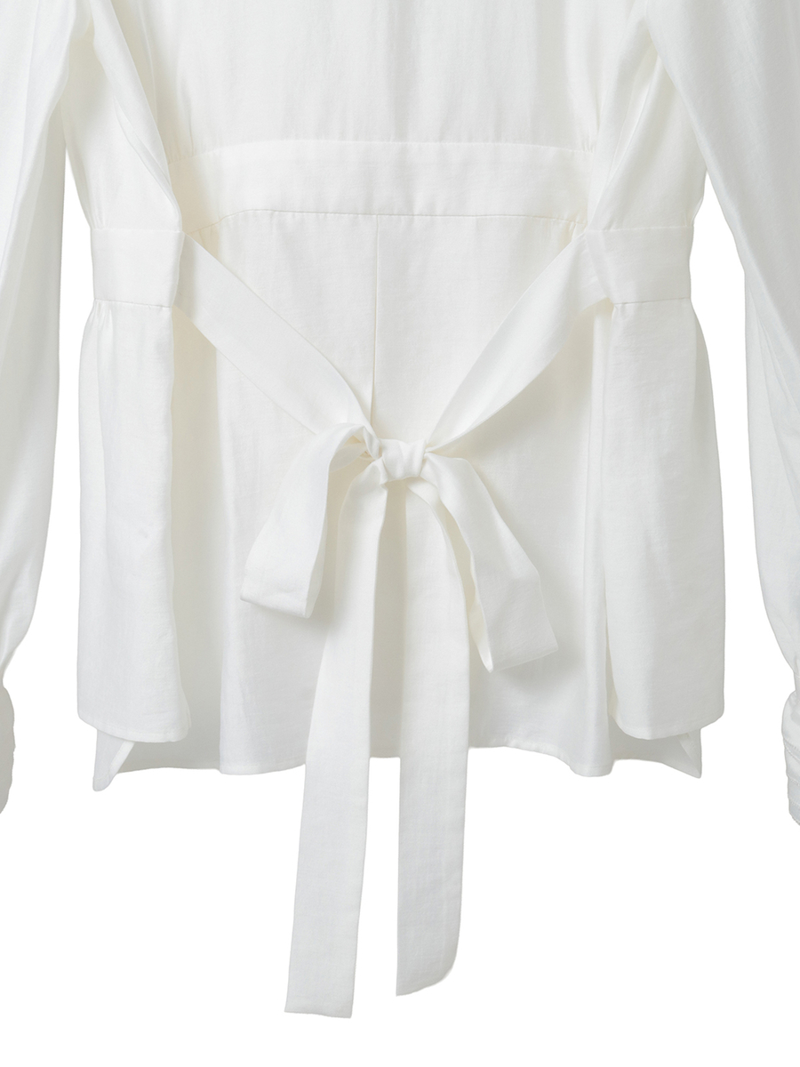 シルキーポプリンピコフリルブラウス 詳細画像 クロ 6