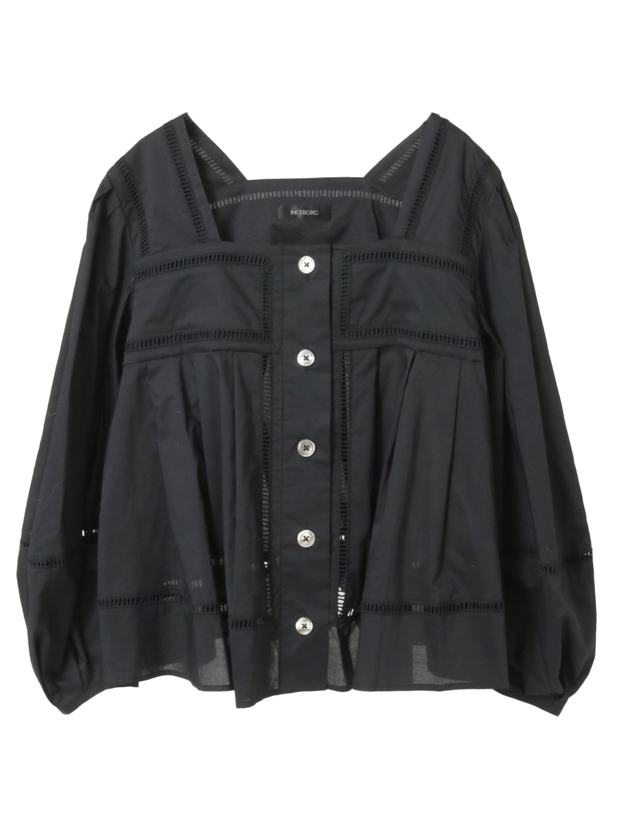 はしごレース使いブラウス 詳細画像 クロ 1