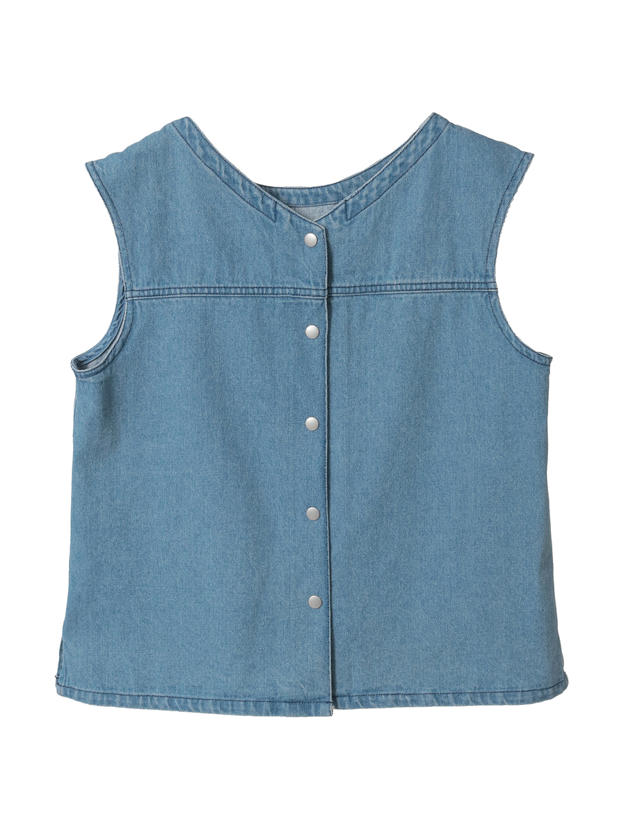 10ozデニムノースリーブブラウス 詳細画像 ブリーチ 2