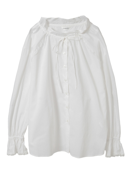 【INGEBORG Blanche (インゲボルグ ブランシェ)】タイプライターギャザーブラウス