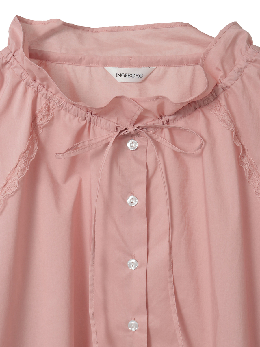 【INGEBORG Blanche (インゲボルグ ブランシェ)】タイプライターギャザーブラウス 詳細画像 パープル 3