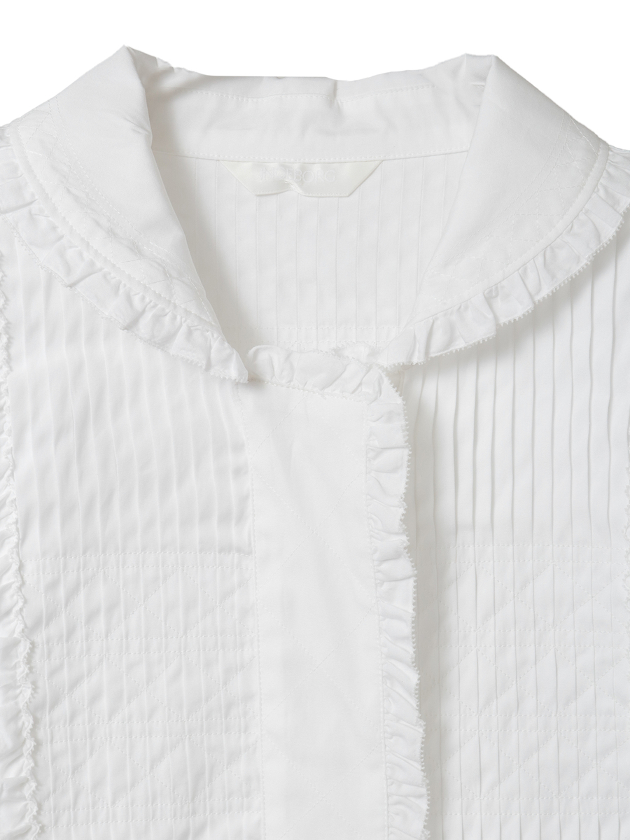 【INGEBORG Blanche (インゲボルグ ブランシェ)】タックブラウス 詳細画像 シロ 3