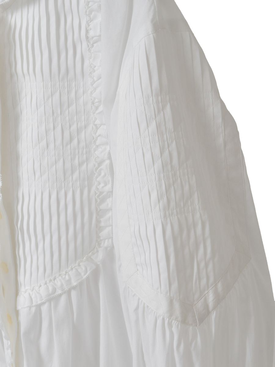 【INGEBORG Blanche (インゲボルグ ブランシェ)】タックブラウス 詳細画像 シロ 8