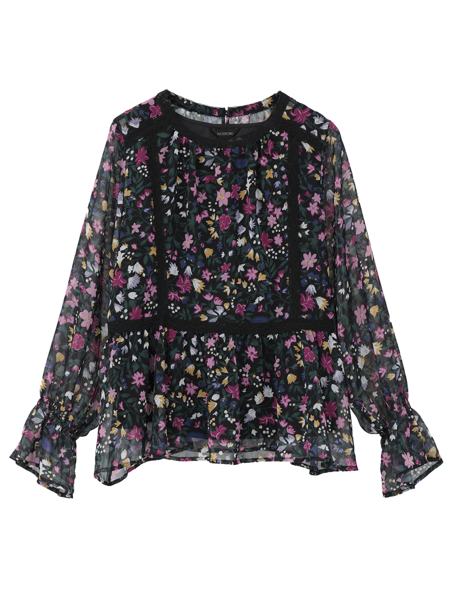 リトルガーデンpt.ブラウス 詳細画像 クロ 1