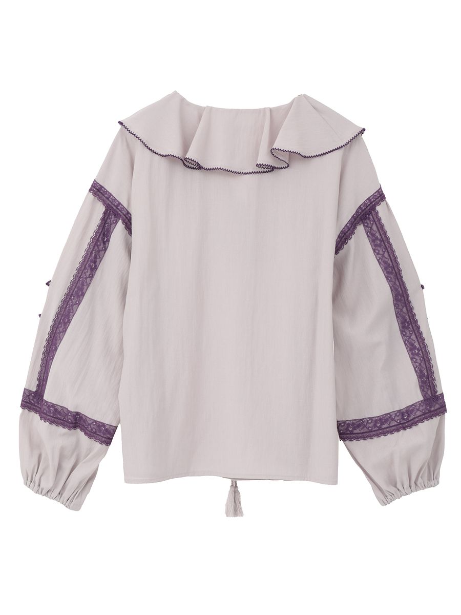 ボヘミアン調ブラウス 詳細画像 パープル 2