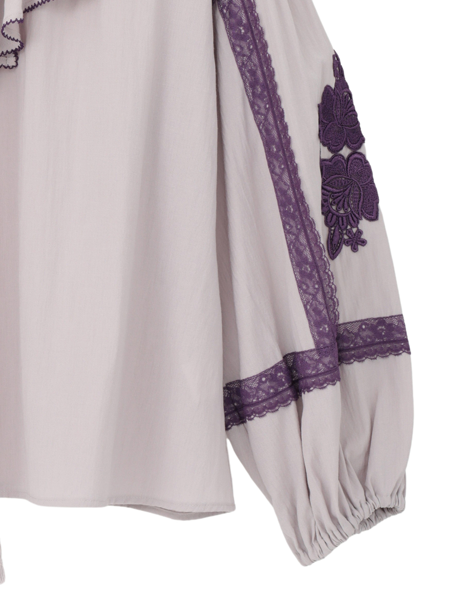 ボヘミアン調ブラウス 詳細画像 パープル 4